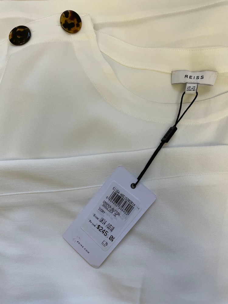 REISS Casper Button Shoulder Top - Picture 8 of 8